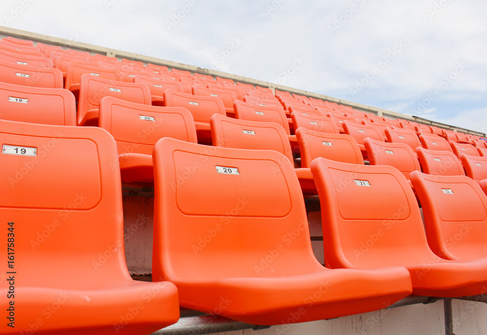 Red chair in stadium. Red chair in stadium.