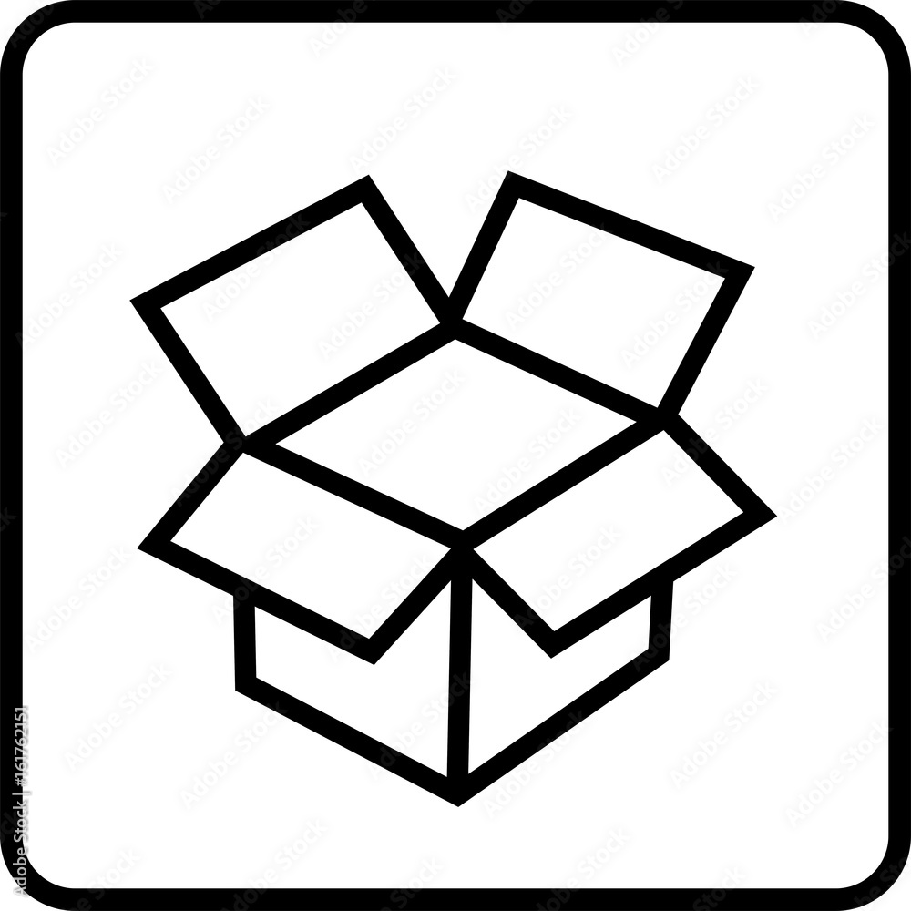Karton Recycling, Karton Piktogramm Entsorgung Stock-Illustration | Adobe  Stock