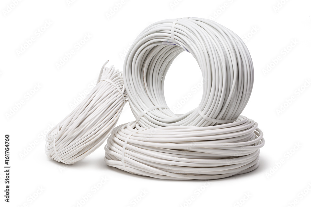 Electrical cable, energy and technology equipment isolated on white Electrical cable, energy and technology equipment isolated on white