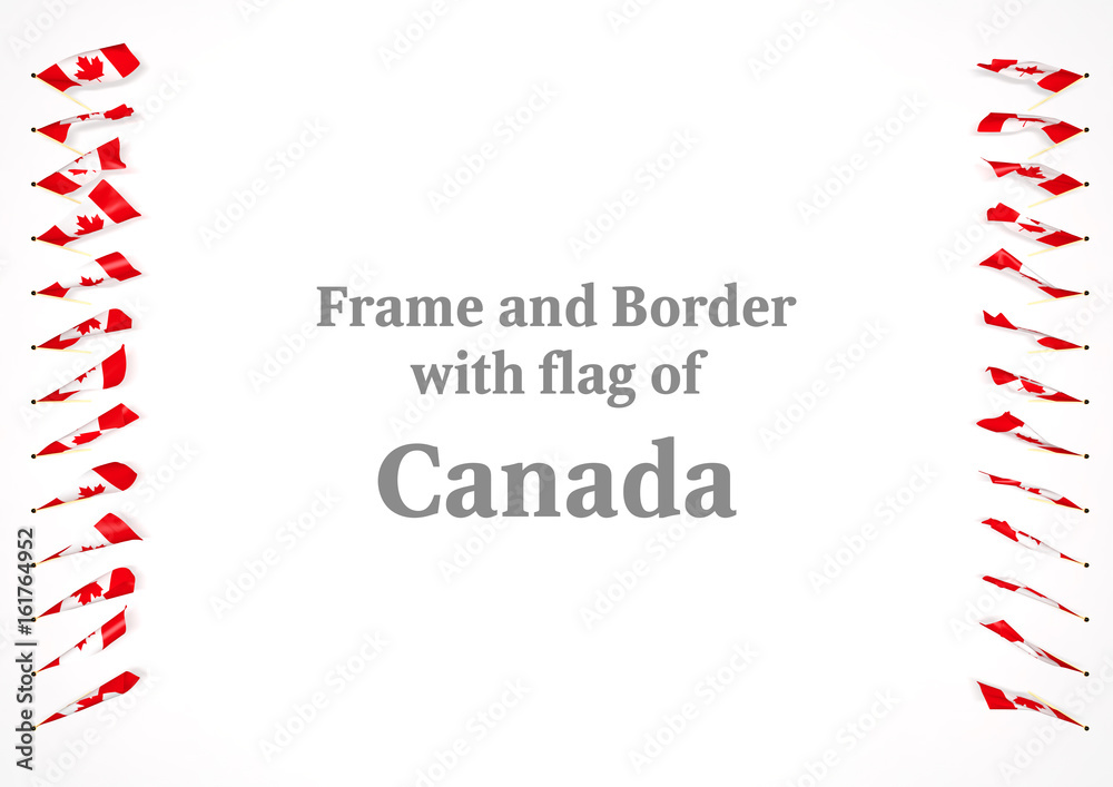 Obraz premium Frame and border with flag of Canada. 3d illustration