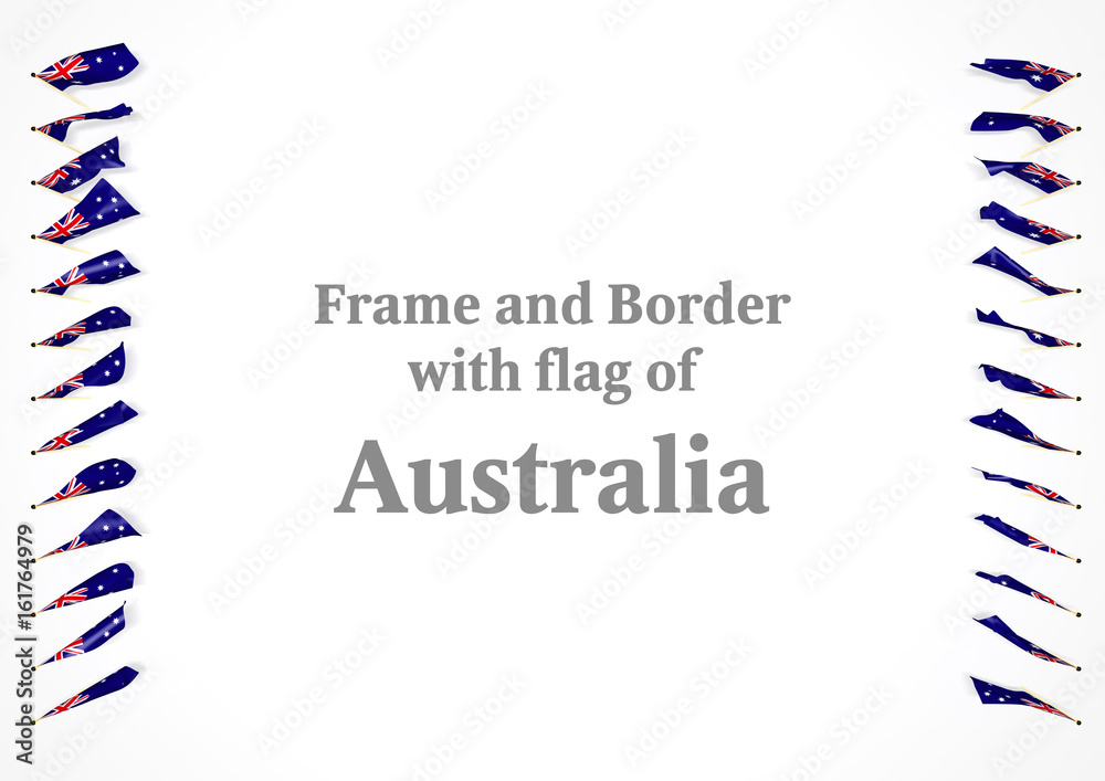 Fototapeta premium Frame and border with flag of Australia. 3d illustration