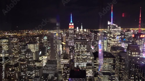 Woman looking at New York Skyline