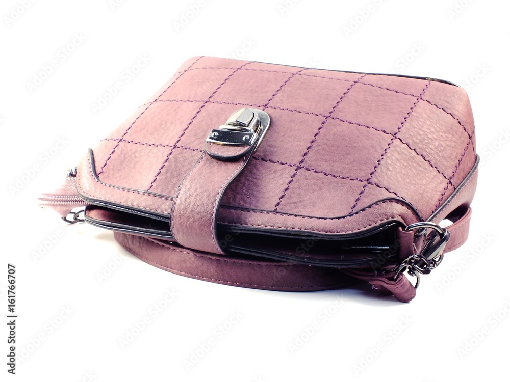 purple woman bag isolated on the white background purple woman bag isolated on the white background