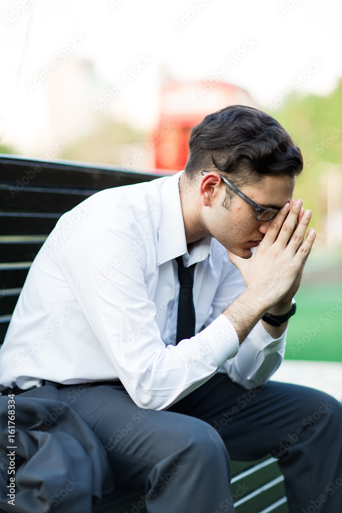 Young asian businessman get stress Young asian businessman get stress