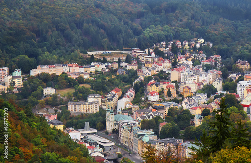 Karlovy Vary (Karlsbad) view from above (from Diana tower)