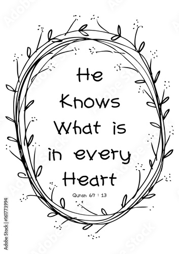 Photography He knows what is in every heart. Islamic quran quotes.