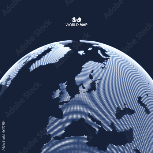 Africa and Europe. Earth globe. Global business marketing concept. Dotted style. Design for education, science, web presentations.