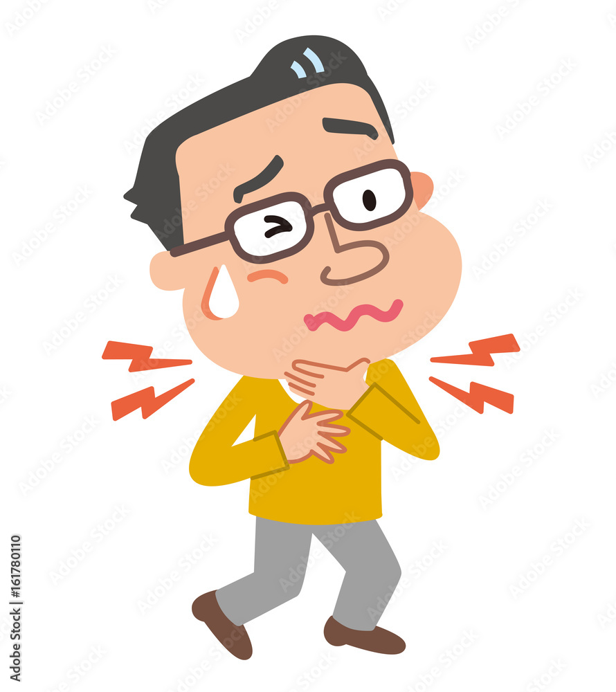 男性 更年期 喉のつかえ Stock イラスト Adobe Stock