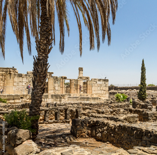 Obraz na płótnie Archaeological site Capernaum, Sea of Galilee in Israel