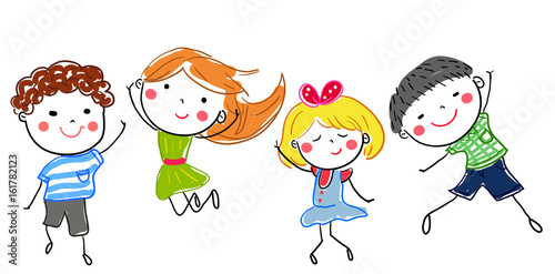Group of sketch kids