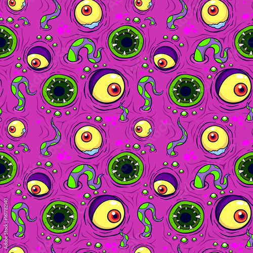 Vector illustration seamless pattern with monster