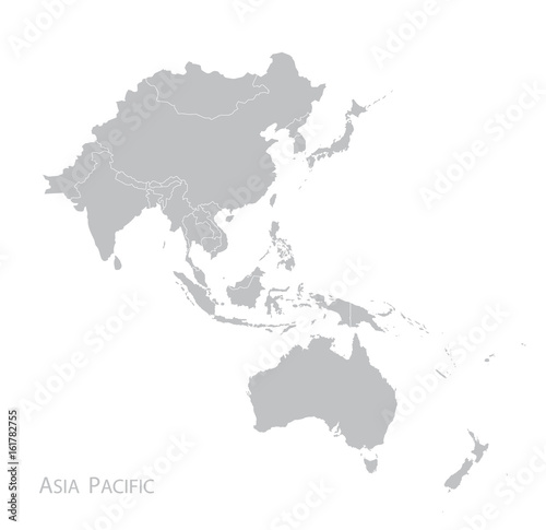 Canvas Print Map of Asia Pacific