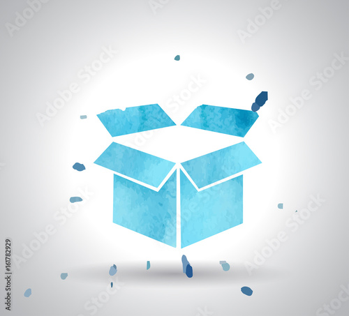 watercolor Open box icon