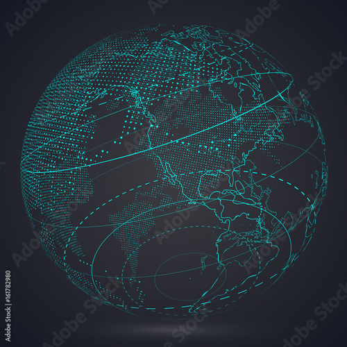 Futuristic globalization interface, a sense of science and technology abstract graphics.