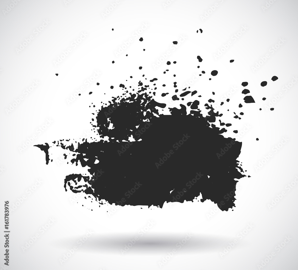 Black ink vector spray stains
