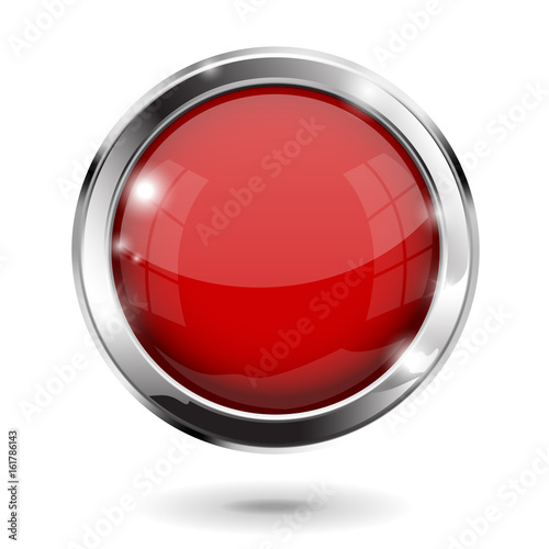 Free Download Red shiny button. Round glass web icon - GFXLoad