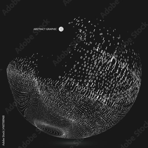 The dots of an array form abstract spherical shapes.