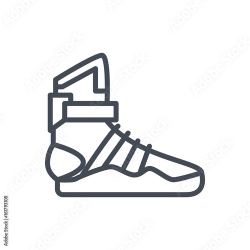 Men shoes sneakers clothes line icon