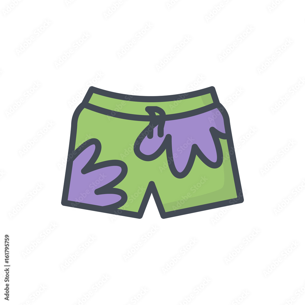 Swimming Pool Beack Shorts Clothes Colored Icon