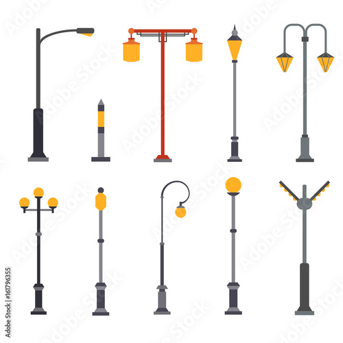 Set of flat light posts.