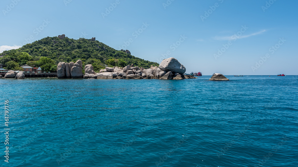 Turquoise Sea Mountain View Background Turquoise Sea Mountain View Background