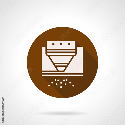 Steel processing brown round vector icon