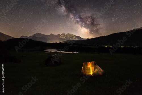 Zelten unter dem Sternenhimmel am See