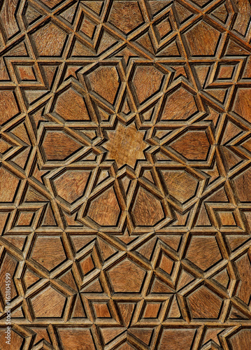 Wood carved door pattern of Selimiye Mosque
