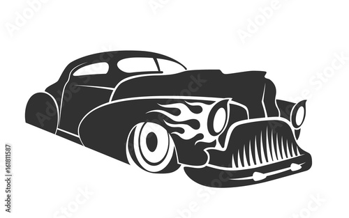 Hot rod low rider coupe vector illustration