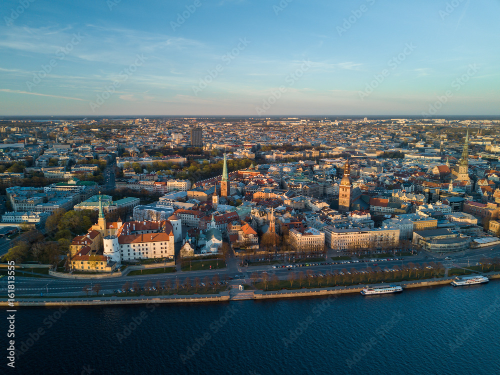 Riga, capital of Latvia. Aerial view.