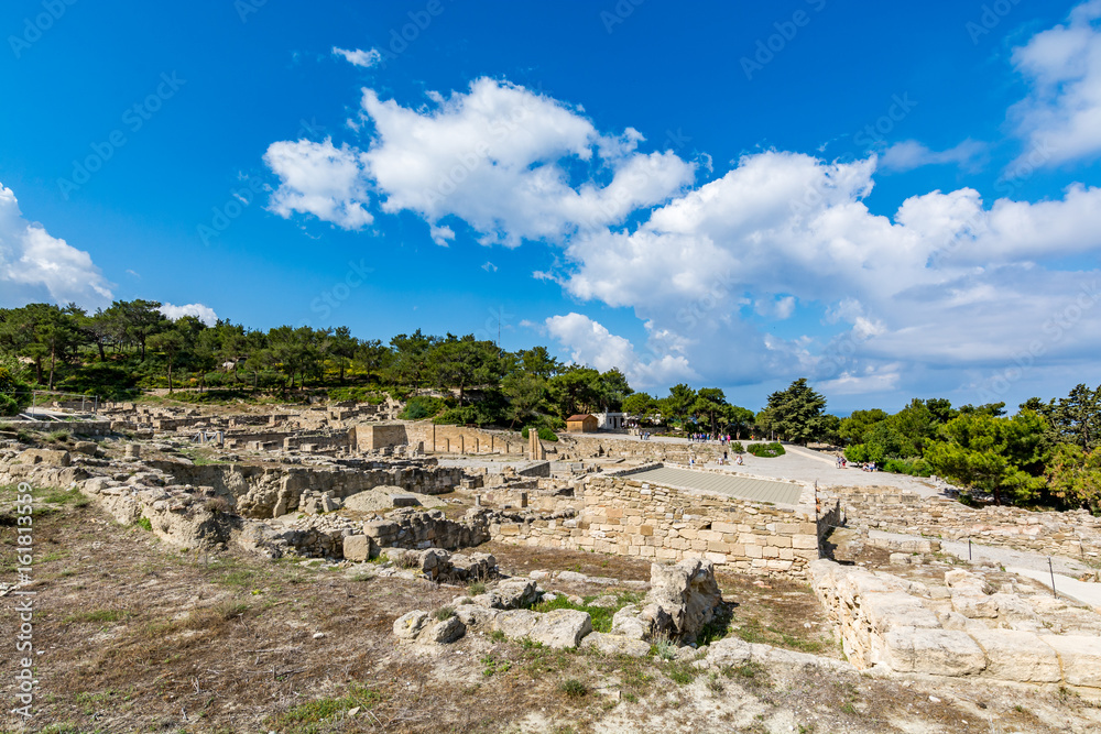 Magnificent ruins of the ancient city of Kamiros, Rhodes island, Greece