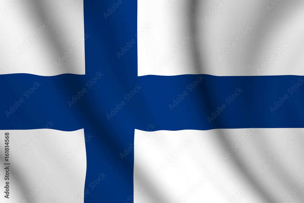 Obraz premium illustration of the wavy finnish flag