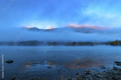 Kanasi Lake in autumn,Xinjiang,China photo