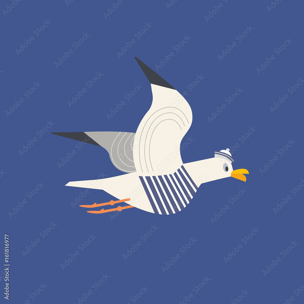Fototapeta premium Cute seagull icon
