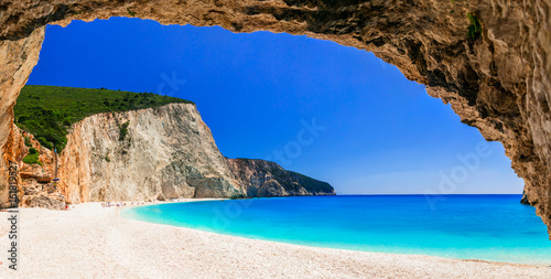 Most beautiful beaches of Greece series - Porto Katsiki in Lefkada, Ionian islands photo