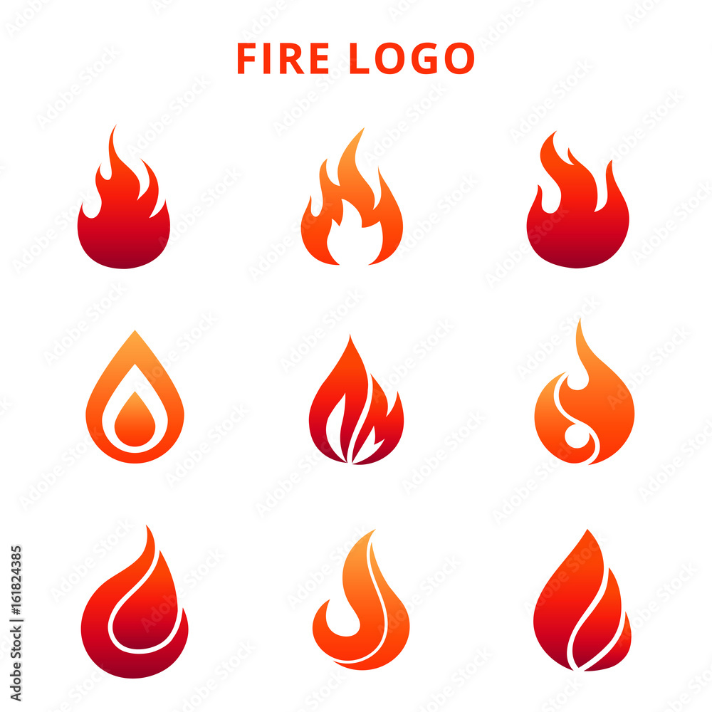 Colorful flame of fire logo isolated on white background Colorful flame of fire logo isolated on white background