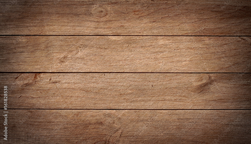 Naklejka premium Brown wood texture with natural pattern. Wooden planks background