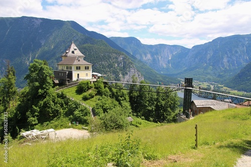 The Tower Rudolfsturm in Hallstatt, Austria. The original construction was built in 1284 to protect the salt mine. In Hallstatt salt mining took place for centuries.