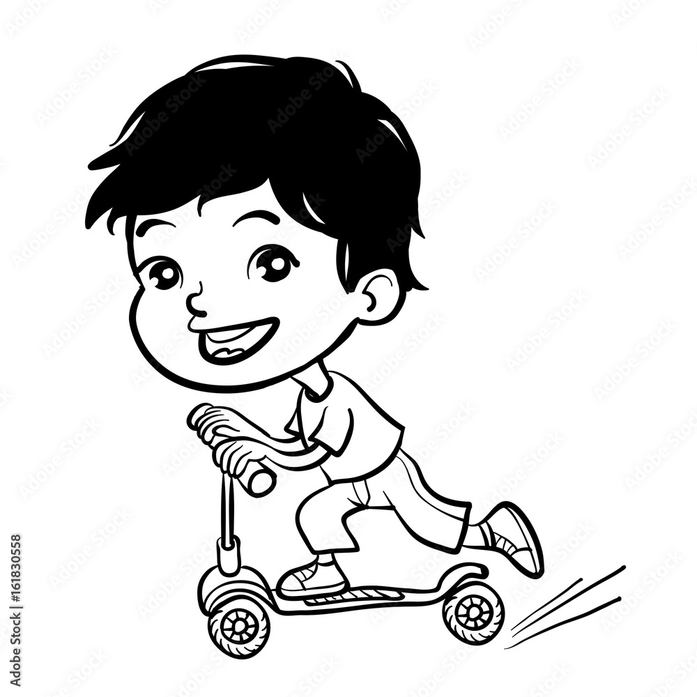 Cool vector concept illustration on little indian boy having fun outside. Happy small indian boy riding kick scooters outdoors. Cool vector concept illustration on little indian boy having fun outside. Happy small indian boy riding kick scooters outdoors.