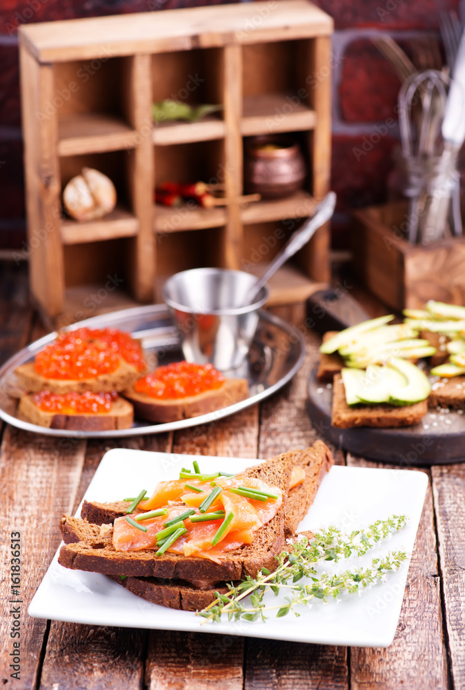 bread with salmon bread with salmon