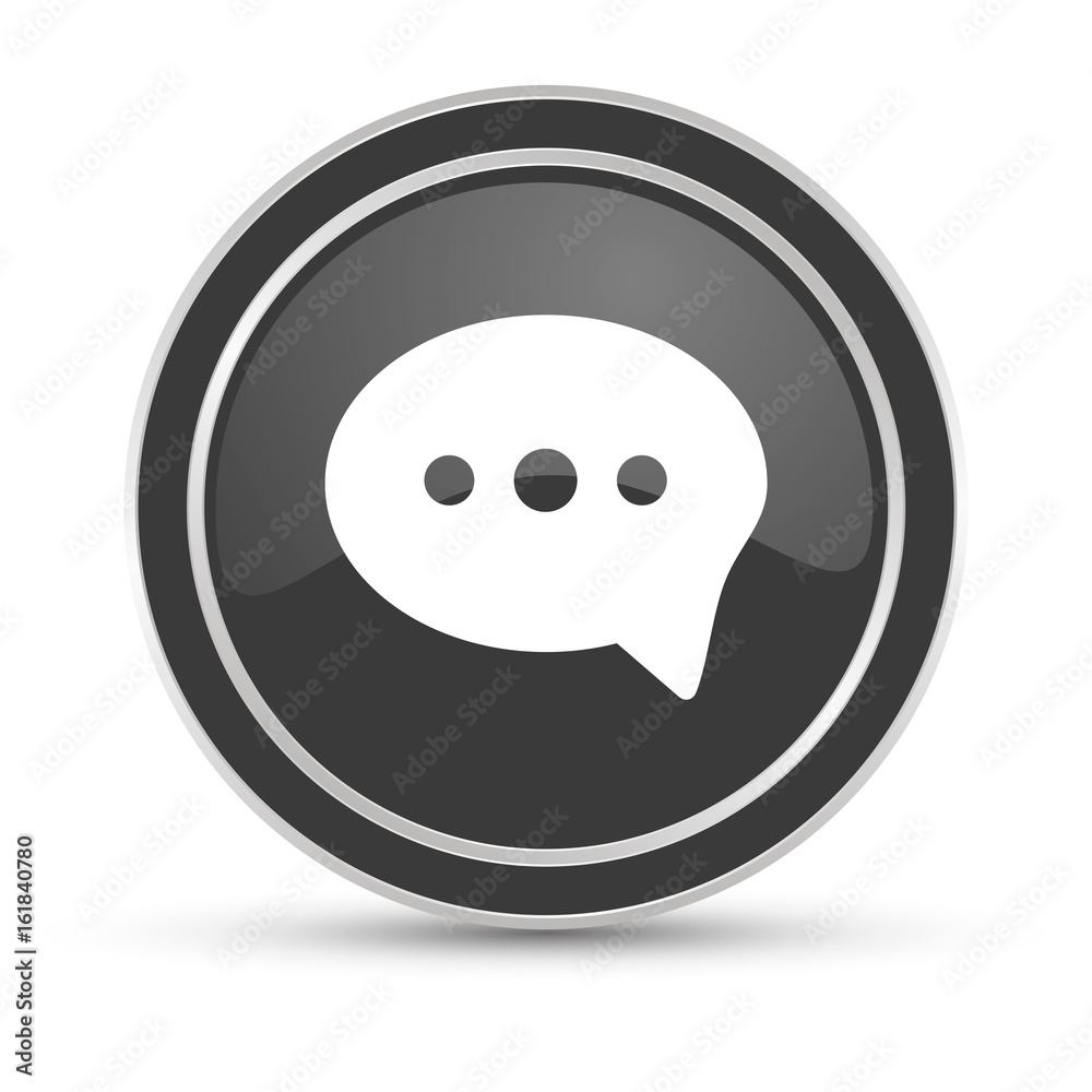 Fototapeta premium Schwarzer Button - Sprechblase Chat