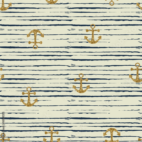 seamless pattern of anchor and stripes