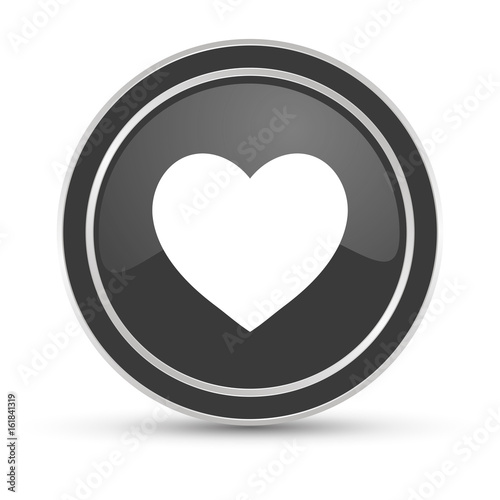 Schwarzer Button - Herz
