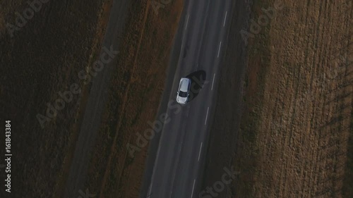 Aerial view of a road in Icelandic landscape photo