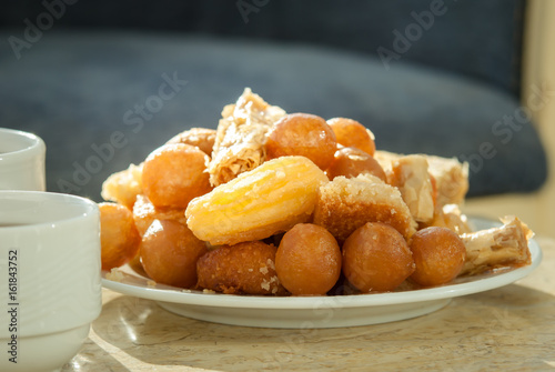 plate with oriental sweets photo