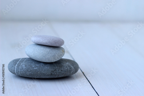 Sea pebbles stacked pyramid