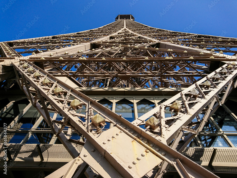 Close up of Eiffel tower part in Paris