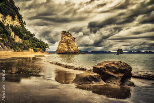 Sphinx Rock, Cathedral Cove, New Zealand photo