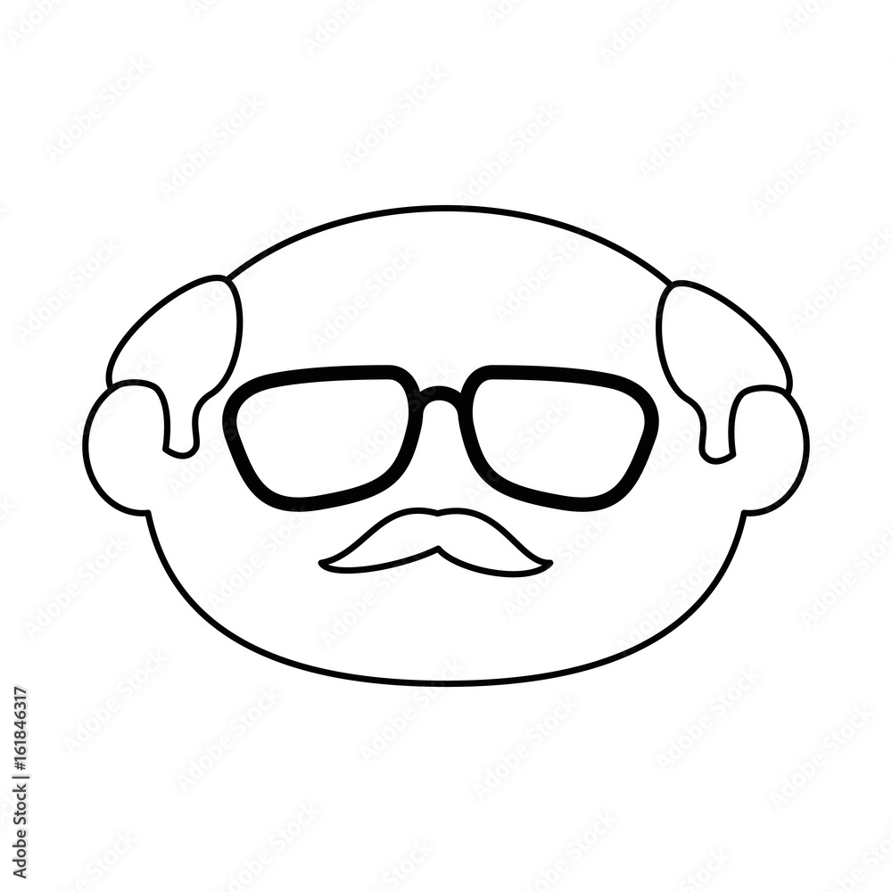 old man face icon vector illustration graphic design