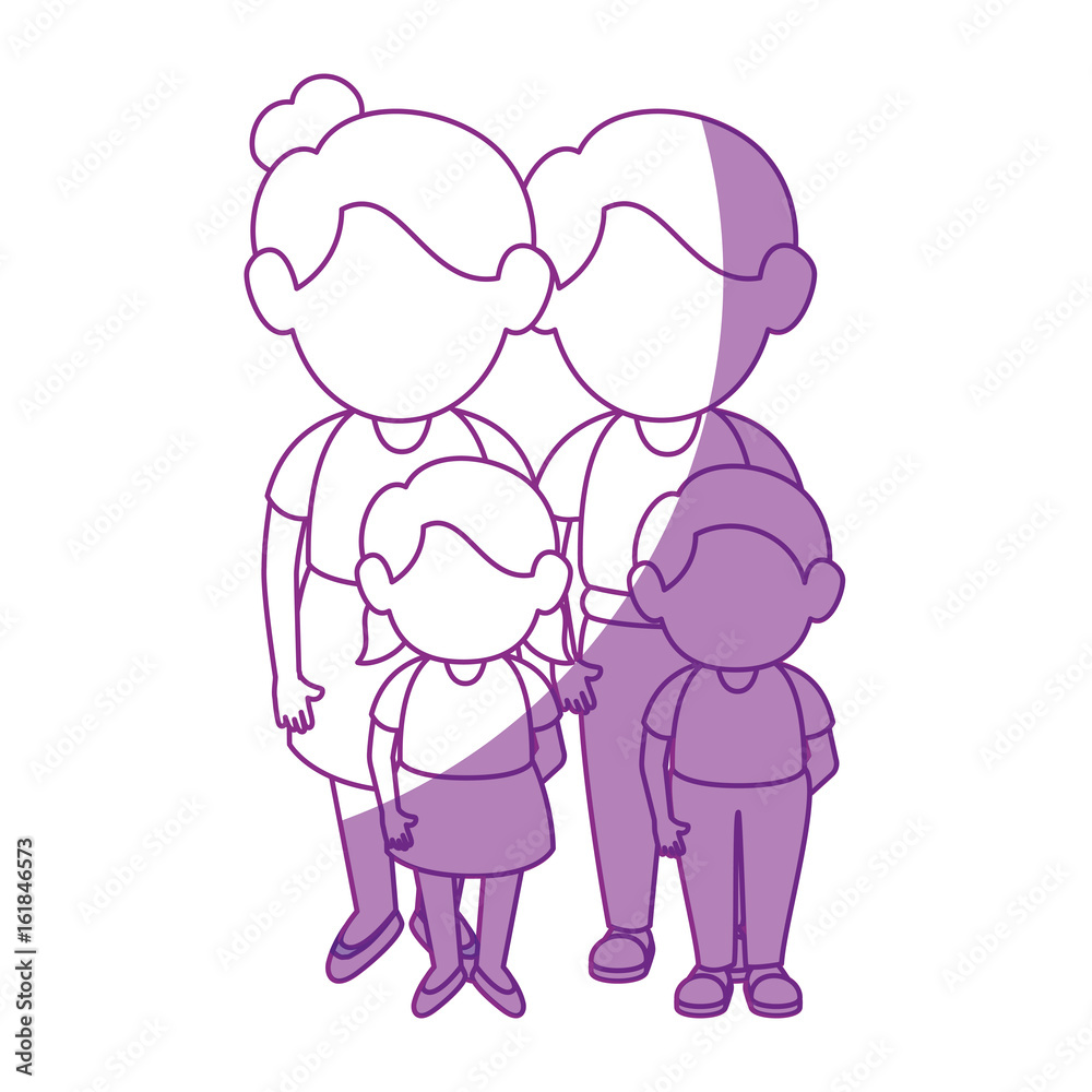 family stand up icon vector illustration graphic design